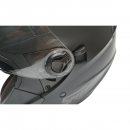 Casca moto tip jet neagra, model urban cu viziera transparenta si ochelari de soare, marimea L