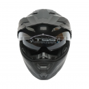 Casca motocross integrala negru mat cu viziera transparenta si ochelari de soare, marimea L Lion