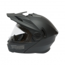 Casca motocross integrala negru mat cu viziera transparenta si ochelari de soare, marimea L Lion