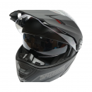 Casca motocross integrala negru mat cu viziera transparenta si ochelari de soare, marimea L Lion
