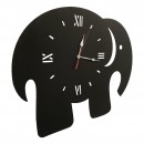 Ceas de perete metalic Krodesign Elephant, diametru 70 cm, negru