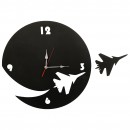 Ceas de perete metalic Krodesign Plane, diametru 50 cm, negru