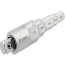 Cheie instalator in trepte cu adaptor 1/2, Cr-V