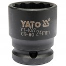 Cheie tubulara de impact bihexagonala Yato YT-1027, Crom Molibden, 24 mm