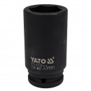 Cheie tubulara hexagonala adanca Yato YT-1133, de impact, 33 mm, prindere patrat 3/4