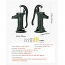 Cismea manuala pentru gradina, Antic Verde, Adancime max 7.6 m, Fonta/Otel carbon, 230 x 180 x 400 mm