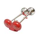 Claxon 2 trompete rosu 12V/24V pentru compresor de aer