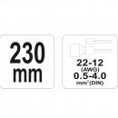 Cleste pentru sertizat conectori Yato YT-2299,  dimensiuni 0.5 - 4 mmp