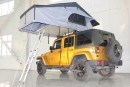 Cort auto impermeabil pentru 2 persoane, prindere pe plafon cu extensie, plaforma si scara