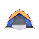 Cort camping 2 persoane albastru-portocaliu pliabil automat pop-up 2 intrari, impermeabil cu protectie UV si plasa anti-insecte 200x200x145cm