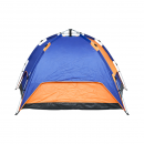 Cort camping 2 persoane albastru-portocaliu pliabil automat pop-up 2 intrari, impermeabil cu protectie UV si plasa anti-insecte 200x200x145cm