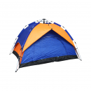 Cort camping 2 persoane albastru-portocaliu pliabil automat pop-up 2 intrari, impermeabil cu protectie UV si plasa anti-insecte 200x200x145cm