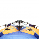 Cort camping 2 persoane albastru-portocaliu pliabil automat pop-up 2 intrari, impermeabil cu protectie UV si plasa anti-insecte 200x200x145cm