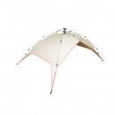 Cort camping 2 persoane crem pliabil automat pop-up 2 intrari, impermeabil cu protectie UV si plasa anti-insecte 200x200x145cm