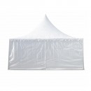 Cort pavilion evenimente tip pagoda 6x6m, alb impermeabil UV, acoperis PVC 950g/m2, cadru aluminiu 64x64x3mm