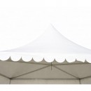 Cort pavilion evenimente tip pagoda 6x6m, alb impermeabil UV, acoperis PVC 950g/m2, cadru aluminiu 64x64x3mm