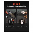 Cric hidraulic si pneumatic, Capacitate 680 kg, Inaltime ridicare 119-381 mm, 4 roti, 8-20 Bar