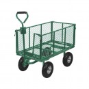 Carucior pentru gradina, roti gonflabile, max 300 kg, 200 l, 85 x 50 x H 40 cm, Verde