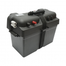 Cutie baterie auto 12V cu voltmetru DC 6-30V, intrerupator alimentare 100A, priza bricheta, afisaj LCD, 2xUSB 360x180x235mm