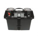 Cutie baterie auto 12V cu voltmetru DC 6-36V, intrerupator cirucit 16A, 2 prize bricheta, afisaj LCD, 2xUSB 340x195x200mm