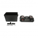 Cutie baterie auto 12V cu voltmetru DC 6-36V, intrerupator cirucit 16A, 2 prize bricheta, afisaj LCD, 2xUSB 340x195x200mm