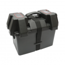Cutie baterie auto 12V cu voltmetru DC 6-36V, intrerupator cirucit 16A, 2 prize bricheta, afisaj LCD, 2xUSB 340x195x200mm