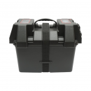 Cutie baterie auto 12V cu voltmetru DC 6-36V, intrerupator cirucit 16A, 2 prize bricheta, afisaj LCD, 2xUSB 340x195x200mm