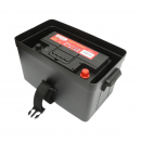 Cutie baterie auto 12V cu voltmetru DC 6-36V, intrerupator cirucit 16A, priza bricheta, afisaj LCD, 2xUSB 340x195x200mm
