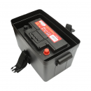 Cutie baterie auto 12V cu voltmetru DC 6-36V, intrerupator cirucit 16A, siguranta 30A, 2 prize bricheta, afisaj LCD, 2xUSB 340x195x200mm