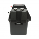 Cutie baterie auto 12V cu voltmetru DC 6-36V, intrerupator cirucit 16A, siguranta 30A, 2 prize bricheta, afisaj LCD, 2xUSB 340x195x200mm