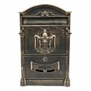 Cutie postala antic auriu 410X260X90mm cu 2 chei si accesorii de prindere