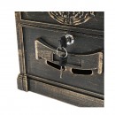 Cutie postala antic auriu 410X260X90mm cu 2 chei si accesorii de prindere