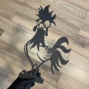 Decoratiune gradina / ghiveci Krodesign Funny Chicken KRO-1134, metal, inaltime 60 cm