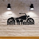 Decoratiune metalica de perete Krodesign Drive to Freedom KRO-1118, lungime 80 cm, negru, grosime 1.5 mm