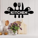 Decoratiune metalica de perete Krodesign Kitchen KRO-1120, dimensiune 60 cm, negru, grosime 1.5 mm