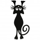 Decoratiune perete Krodesign Funny Cat, lungime 52 cm, negru