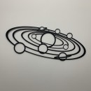 Decoratiune perete Krodesign Planets, diametru 80 cm, negru