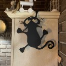 Decoratiune perete Krodesign Scared Cat, negru, 35 cm