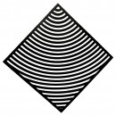 Decoratiune perete Krodesign Square Spiral, Lungime diagonala 50 cm, negru
