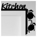 Decoratiune semn Kitchen Krodesign KRO-1099, dimensiune 30x30 cm, negru