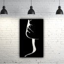 Decoratiune tablou de perete, metalica Krodesign Women Face, 38x27 cm, negru