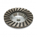 Disc diamantat turbo segmentat tip cupa 100mm, filet M14, grosier din aluminiu pentru slefuire granit Breckner Germany