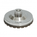 Disc diamantat turbo segmentat tip cupa 100mm, filet M14, grosier din aluminiu pentru slefuire marmura Breckner Germany