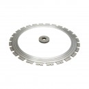 Disc inelar diamantat segmentat 400mm, 26 dinti, rola antrenare pentru masina de taiat beton Breckner Germany