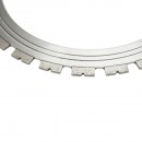 Disc inelar diamantat segmentat 400mm, 26 dinti, rola antrenare pentru masina de taiat beton Breckner Germany