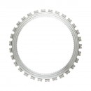Disc inelar diamantat segmentat 410mm, 30 dinti, caneluri interioare antrenare pentru masina de taiat beton Breckner Germany