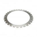 Disc inelar diamantat segmentat 410mm, 30 dinti, caneluri interioare antrenare pentru masina de taiat beton Breckner Germany