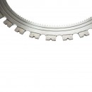 Disc inelar diamantat segmentat 410mm, 30 dinti, caneluri interioare antrenare pentru masina de taiat beton Breckner Germany