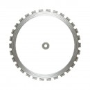 Disc inelar diamantat segmentat 510mm, 30 dinti, caneluri interioare cu rola antrenare pentru masina de taiat beton Breckner Germany