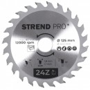 Disc pentru fierastrau circular, Strend Pro TCT 125x1.8x22.2 mm 24T, pentru lemn, lame SK